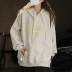 American letter printed loose hooded sweatshirt top