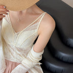 Women’s Lace Corset Camisole with Built-in Bra