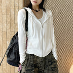 Women’s Slim Fit Hooded Zip-Up Cardigan Jacket