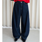 Retro high waisted back cross stitched jeans