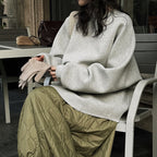 Casual round neck air layer slimming long sleeved sweatshirt