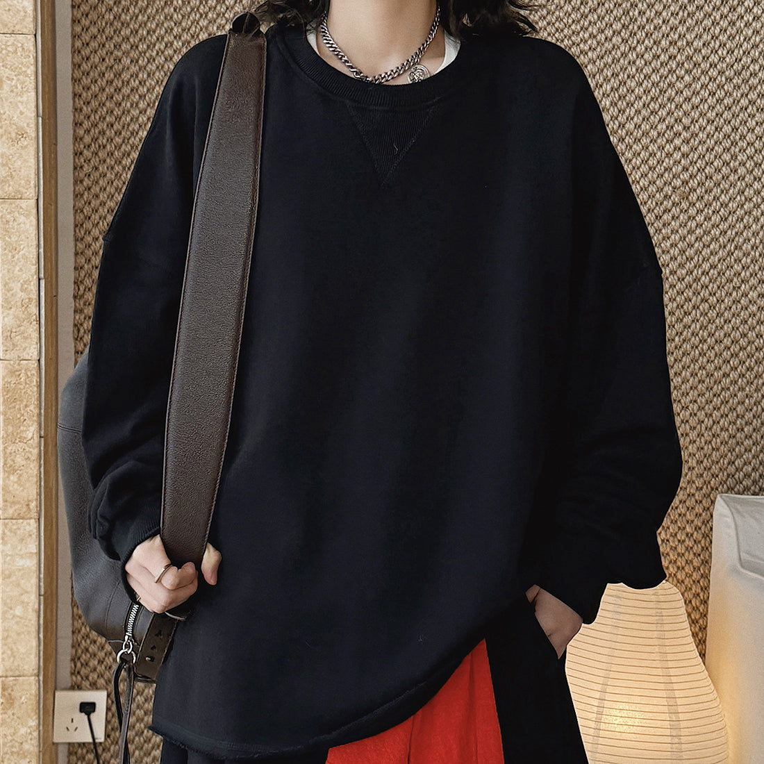 oversized long sleeve sweatshirt cotton loose fit crew neck pullover casual top