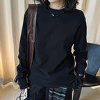 Round neck and plush loose fitting pullover T-shirt