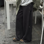 Elastic high waisted side straps and loose wide leg pants