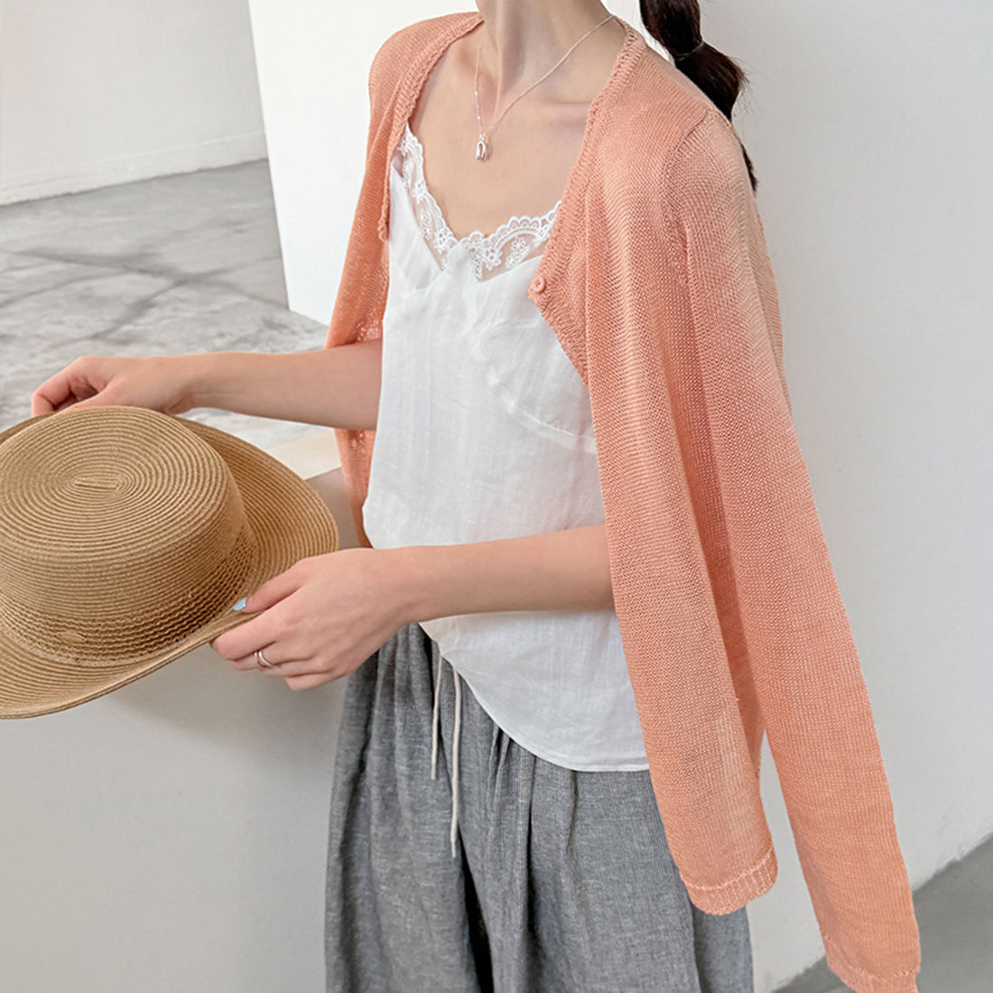 Women’s Linen-Blend Lace Trim Camisole