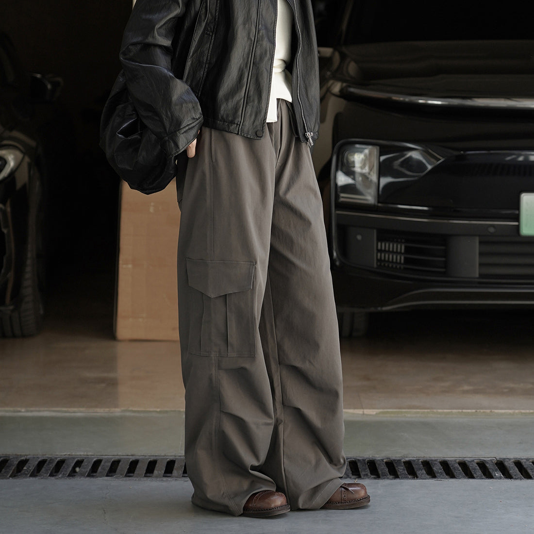 American street elastic drawstring cargo pants