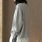 Loose fit round neck long sleeve sweatshirt top
