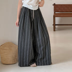 Women’s Striped High-Waisted Wide-Leg Pants