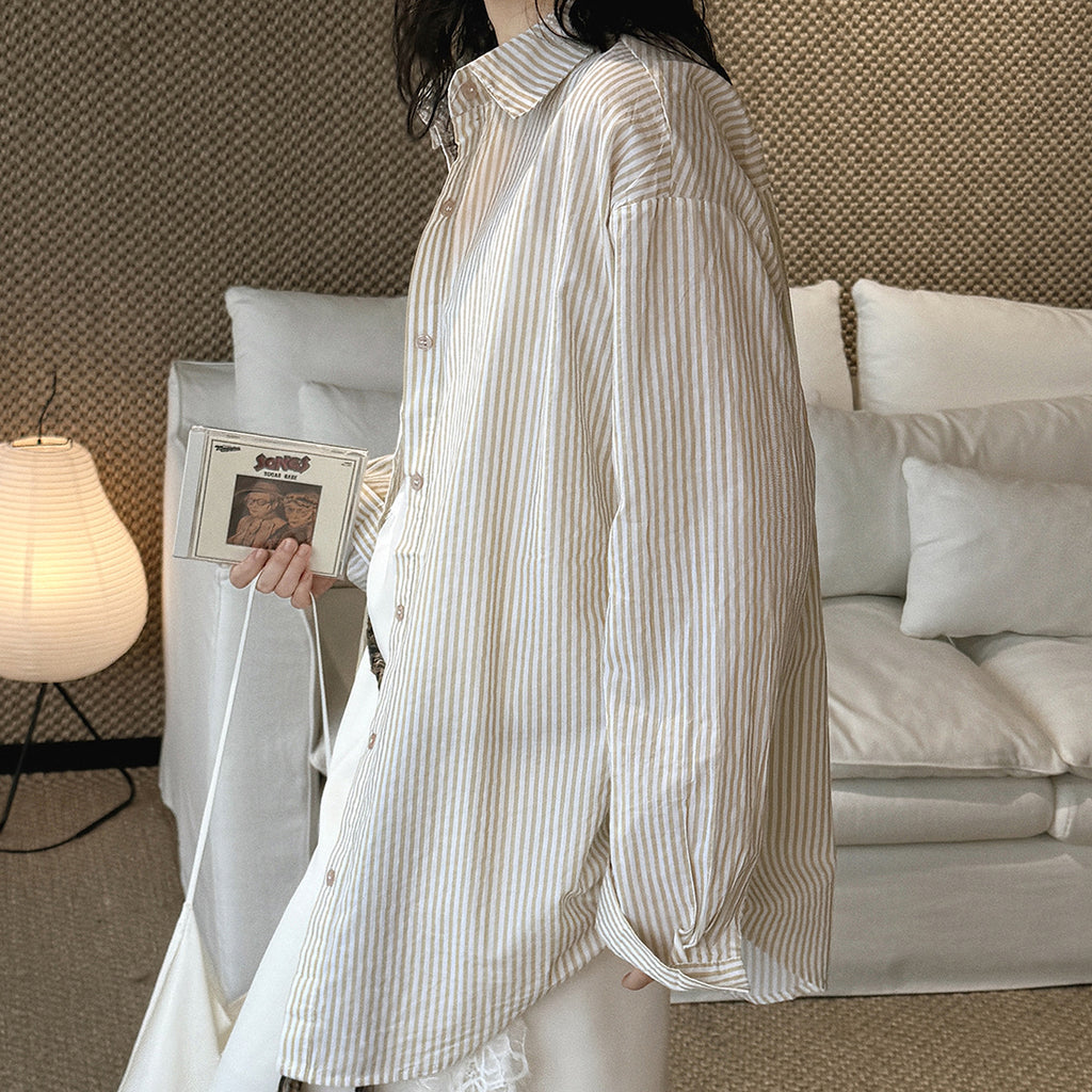 Oversized Cotton Striped Shirt