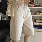High Waist Loose Fit Denim Bermuda Shorts