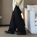 High waist loose fit structured wide leg pants