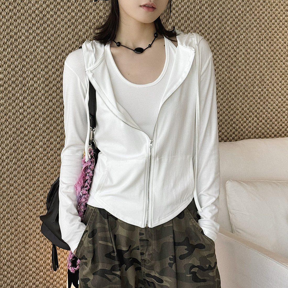 Women’s Slim Fit Hooded Zip-Up Cardigan Jacket