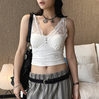 Women’s V-Neck Lace Camisole with Built-in Bra