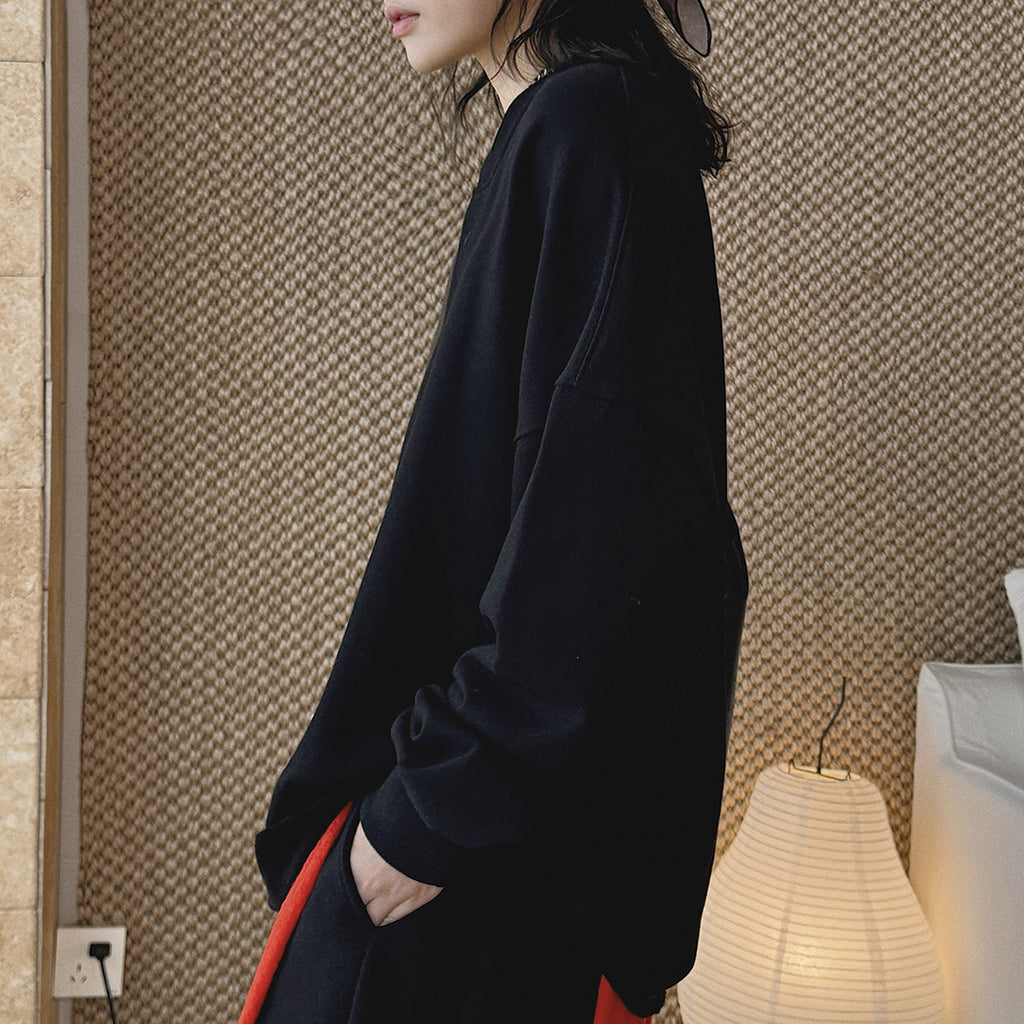 oversized long sleeve sweatshirt cotton loose fit crew neck pullover casual top