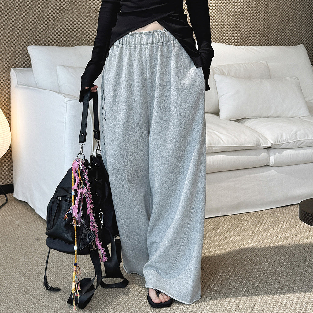 Women’s Oversized Wide Leg Sweatpants with Letter Print
