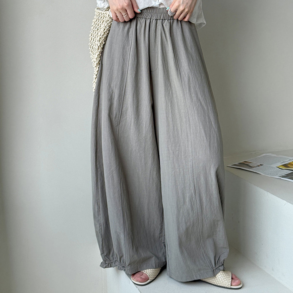 Women’s Linen-Blend High-Waisted Wide-Leg Pants
