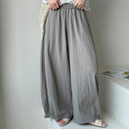 Women’s Linen-Blend High-Waisted Wide-Leg Pants
