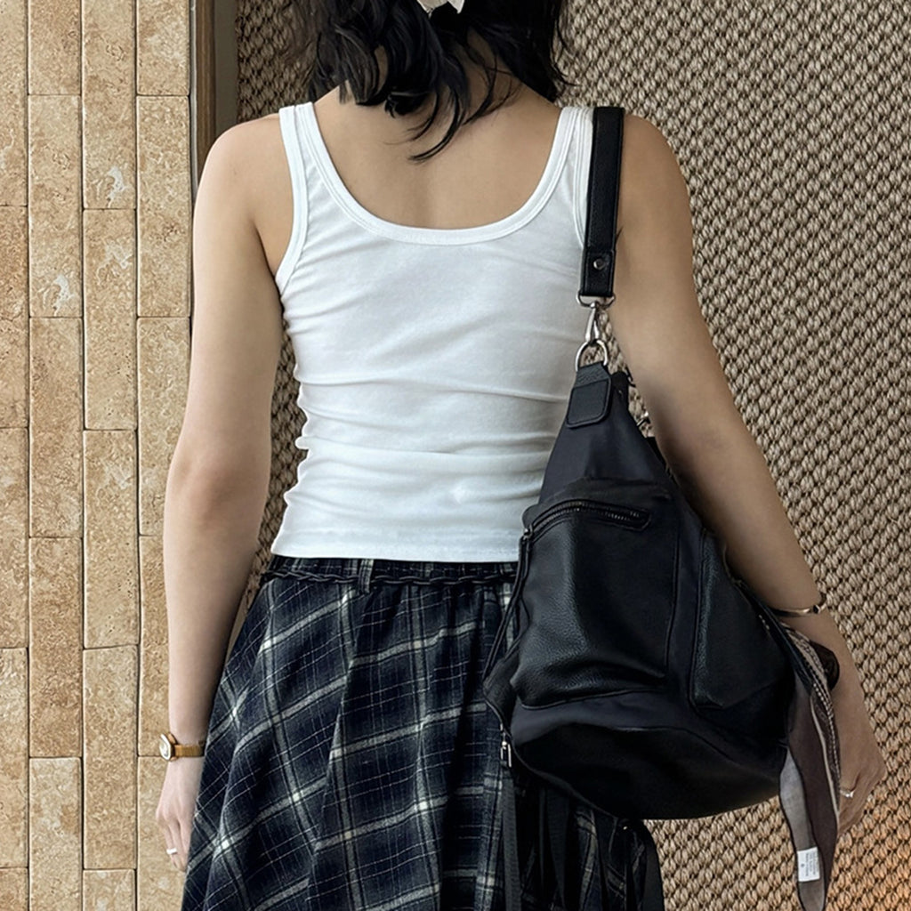 American retro button down sleeveless vest tank top