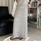 Women’s Textured Knit A-Line Midi Skirt