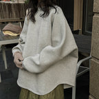 Casual round neck air layer slimming long sleeved sweatshirt