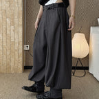 High waist pleated loose fit tapered cuff pants