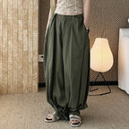 loose harem pants high waist lyocell wide leg pants draped casual baggy trousers