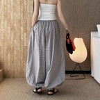 Decorative Balloon Pants Buttoned Cuffed Pants