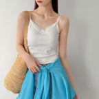 Women’s Lace Trim Floral Print Camisole with Built-in Bra