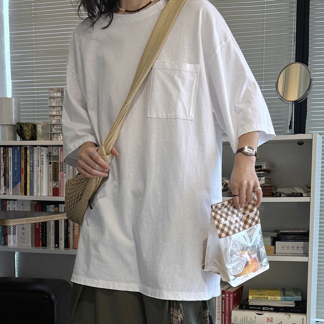 Oversized Cotton Pocket T-Shirt