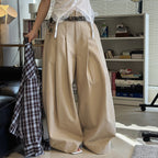 wide leg trousers women high waist loose draped straight pants