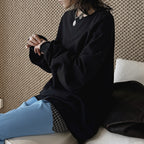oversized long sleeve sweatshirt cotton loose fit crew neck pullover casual top