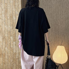 Loose fit round neck short sleeve oversized t shirt
