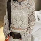 Bohemian hollowed out slimming knitted top