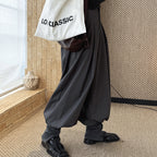 High waist pleated loose fit tapered cuff pants
