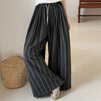 Women’s Striped High-Waisted Wide-Leg Pants