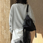 Loose fit round neck long sleeve sweatshirt top