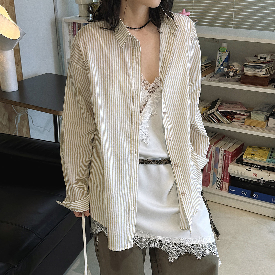 Oversized Cotton Striped Shirt