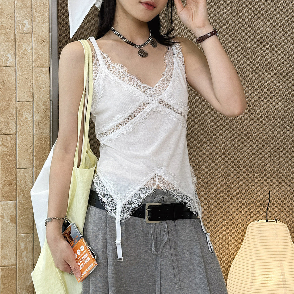 Women’s V-Neck Lace Deconstructed Camisole