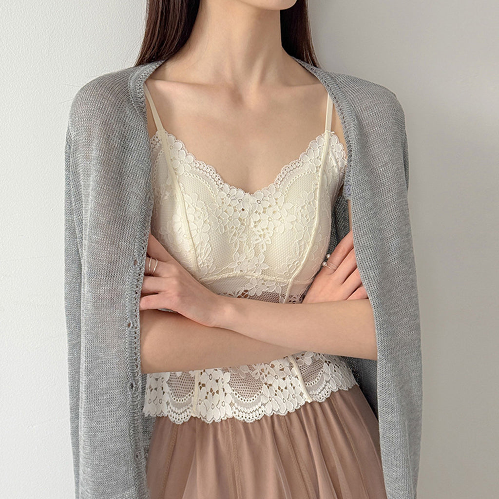 Women’s Floral Lace Camisole with Built-in Bra