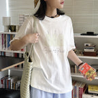 Oversized Spring Pear Graphic Cotton T-Shirt