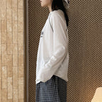 Striped contrasting letter printed T-shirt top