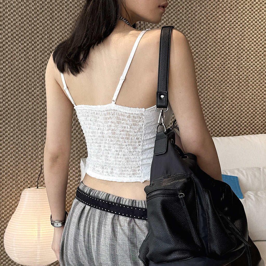 Women’s V-Neck Lace Camisole with Built-in Bra