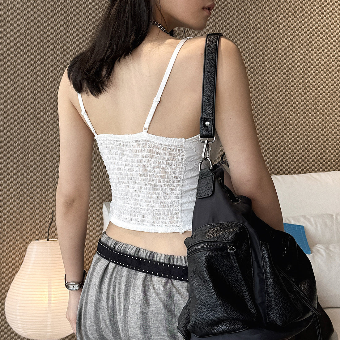 Women’s V-Neck Lace Camisole with Built-in Bra