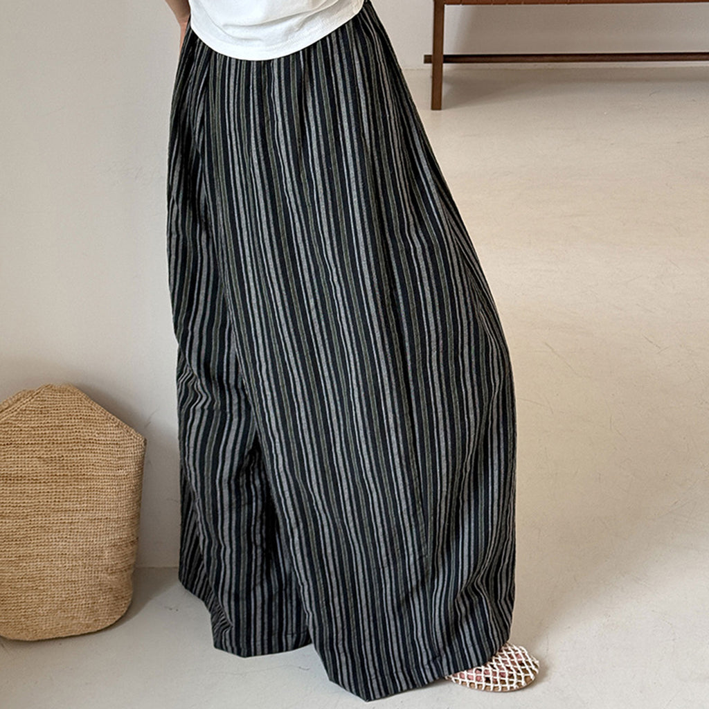 Women’s Striped High-Waisted Wide-Leg Pants