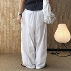 Women’s Japanese-Style Balloon Pants with Ruffled Waist