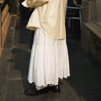 Bohemian floral hollow loose maxi skirt