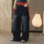 High waist washed wide leg jeans with vintage faded finish