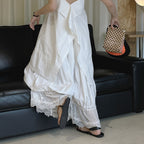 Women’s Lace Trim Lantern Wide Leg Pants