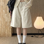 High Waist Loose Fit Denim Bermuda Shorts