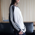 Retro contrasting striped loose T-shirt sunscreen top